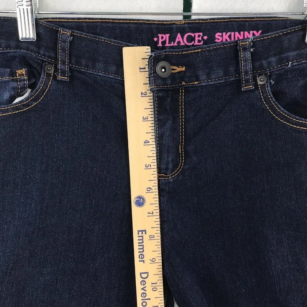 The Childrens Place Girls Jeans Size 16 Skinny Dark Wash Adjustable Waist
